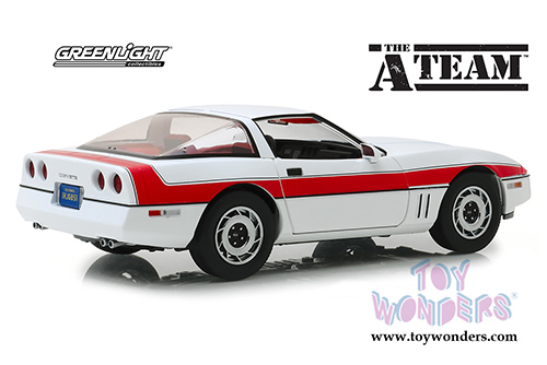 Greenlight Hollywood - The A-Team&trade; Chevrolet&reg; Corvette&reg; C4 Hardtop (1984, 1/18 scale diecast model car, White/Red) 13532