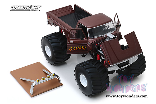 Greenlight - Kings of Crunch Ford F-250 Monster Truck (with 66-inch Tires) - Goliath (1979, 1/18 scale diecast model car, Brown) 13540