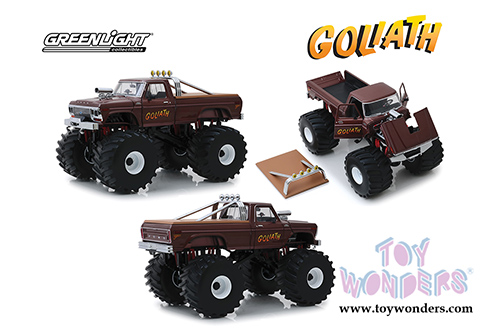 Greenlight - Kings of Crunch Ford F-250 Monster Truck (with 66-inch Tires) - Goliath (1979, 1/18 scale diecast model car, Brown) 13540