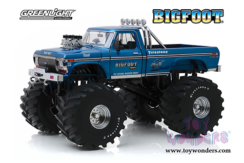 Greenlight - Kings of Crunch Ford F-250 Monster Truck (with 66-inch Tires) - BIGFOOT® #1 The Original Monster Truck (1974, 1/18 scale diecast model car, Blue) 13541