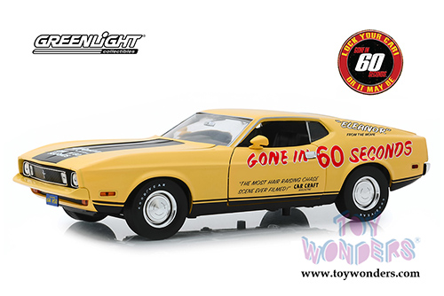 Greenlight Hollywood - Eleanor&reg; Ford Mustang Mach 1 Gone in 60 seconds Post-Filming Tribute Edition (1973, 1/18 scale diecast model car, Yellow) 13548