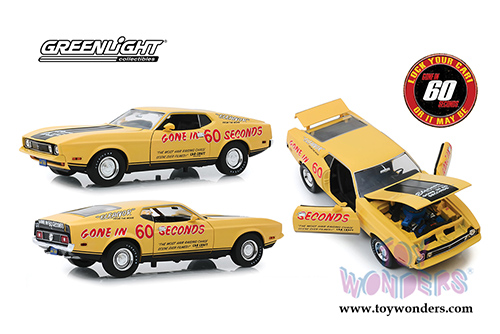 Greenlight Hollywood - Eleanor&reg; Ford Mustang Mach 1 Gone in 60 seconds Post-Filming Tribute Edition (1973, 1/18 scale diecast model car, Yellow) 13548