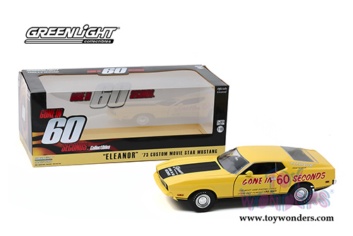Greenlight Hollywood - Eleanor&reg; Ford Mustang Mach 1 Gone in 60 seconds Post-Filming Tribute Edition (1973, 1/18 scale diecast model car, Yellow) 13548