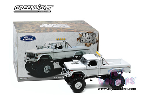 Greenlight - Kings of Crunch Ford F-250 XLT Monster Truck (with 48-inch Tires) (1979, 1/18 scale diecast model car, White) 13556