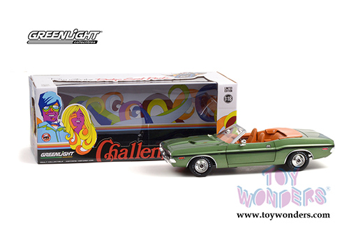 13586 Greenlight 1970 Dodge Challenger R/T Convertible with Deluxe Wheel Covers diecast model car