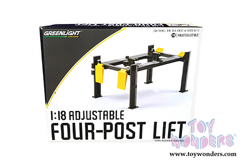 Greenlight - Adjustable Four-Post Lift (1/18 scale Dark Gray/Yellow) 13591
