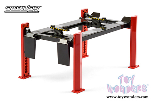 Greenlight - Adjustable Four-Post Lift (1/18 scale Red/Gray) 13592