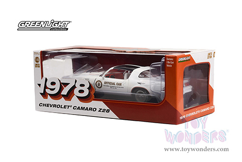 Greenlight - Chevrolet&reg; Camaro Z/28 62nd Indianapolis 500 Mile Sweepstakes Official Parade Car (1978, 1/18 scale diecast model car, White) 13598
