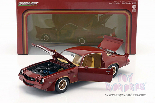 Greenlight  - Chevrolet&reg; Camaro Z/28&reg; Hardtop (1978, 1/18 scale diecast model car, Carmine Metallic with Two-Tone Gold Striping) 13604