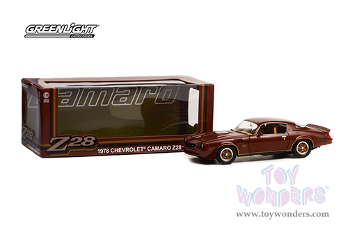 Greenlight  - Chevrolet&reg; Camaro Z/28&reg; Hardtop (1978, 1/18 scale diecast model car, Carmine Metallic with Two-Tone Gold Striping) 13604