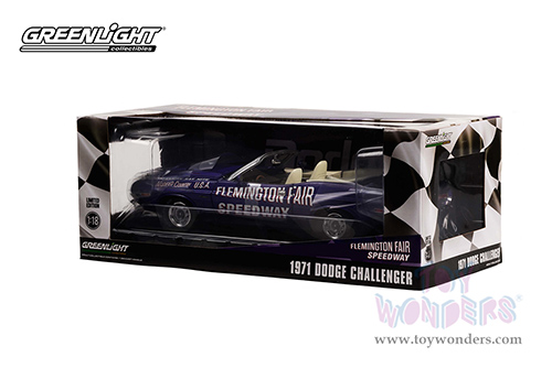 13617 Greenlight 1971 Dodge Challenger Convertible Flemington Fair Speedway diecast model car window box package