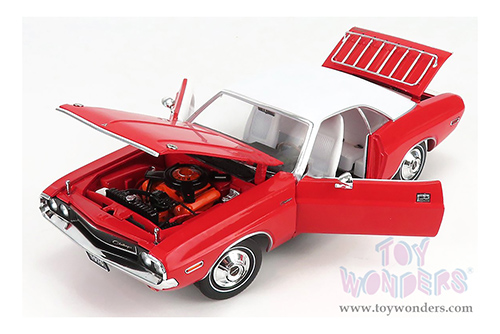 Greenlight - Dodge Challenger - The Challenger Deputy (1970, 1/18 scale diecast model car, Bright Red with White Roof) 13618