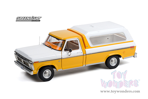 Greenlight - Ford F-100 Pickup Truck Accent Panel and Deluxe Box Cover (1975, 1/18 scale diecast model car, Chrome Yellow) 13621