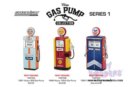 Greenlight - Vintage Gas Pumps Series 1 (1/18 scale diecast model, Asstd.) 14010
