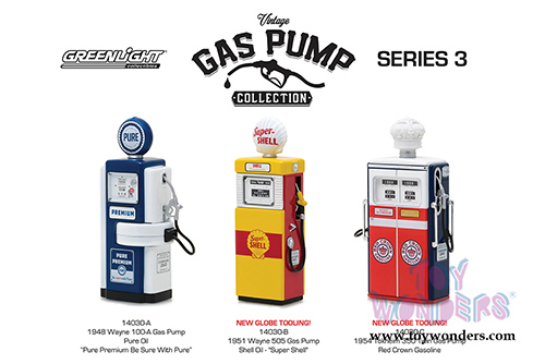 Greenlight - Vintage Gas Pumps Series 3 (1/18 scale diecast model, Asstd.) 14030/12