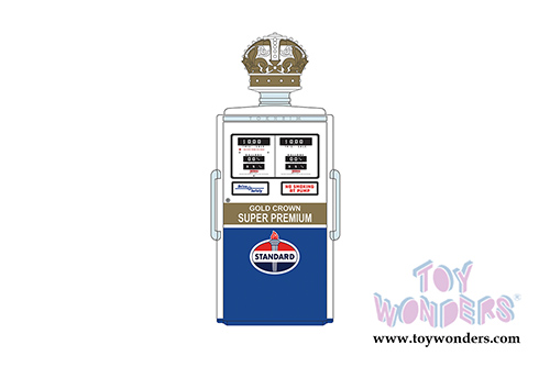 Greenlight - Vintage Gas Pumps Series 4 | 1954 Tokheim 350 Twin Standard Gas Pump (1/18 scale diecast model, Blue/White) 14040C