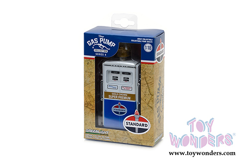 Greenlight - Vintage Gas Pumps Series 4 | 1954 Tokheim 350 Twin Standard Gas Pump (1/18 scale diecast model, Blue/White) 14040C