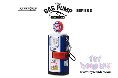 Greenlight - Vintage Gas Pumps Series 5 | 1948 Wayne 100-A "Pure Firebird: Racing Fuel" Gas Pump (1/18 scale diecast model, Blue) 14050B