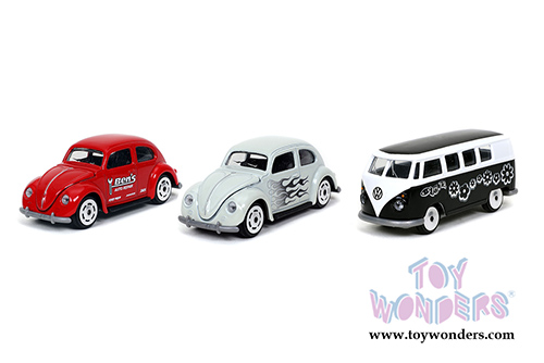 Jada Toys - Punch Buggy Slug Bug Volkswagen Beetles and Volkswagen Bus Assortment Wave 1 (1/64 scale diecast model car, Asstd.) 14051W1