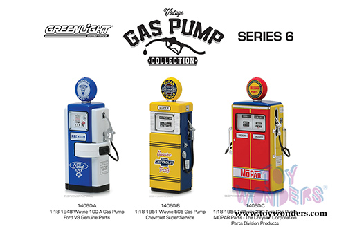 Greenlight - Vintage Gas Pumps Series 6 (1/18 scale diecast model, Asstd.) 14060/24