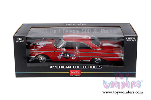 Sun Star USA - Ford Galaxie 500/XL #15 B. Williams/M. Steele Goodwood Revival 2011 St. Mary’s Trophy Race (1963, 1/18 scale diecast model car, Red/White) 1472