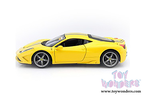 BBurago Ferrari Race & Play - Ferrari 458 Speciale Hardtop (1/18 scale diecast model car, Yellow) 16002YL