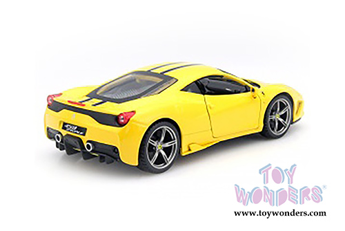 BBurago Ferrari Race & Play - Ferrari 458 Speciale Hardtop (1/18 scale diecast model car, Yellow) 16002YL