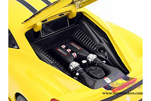 BBurago Ferrari Race & Play - Ferrari 458 Speciale Hardtop (1/18 scale diecast model car, Yellow) 16002YL