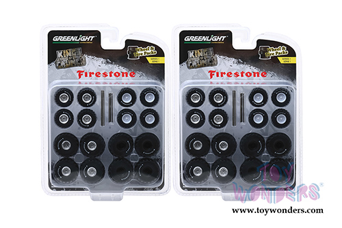 Greenlight - Auto Body Shop - Wheel & Tire Packs Series 1 | Kings of Crunch Firestone Tires (1/64 scale) 16010A/48