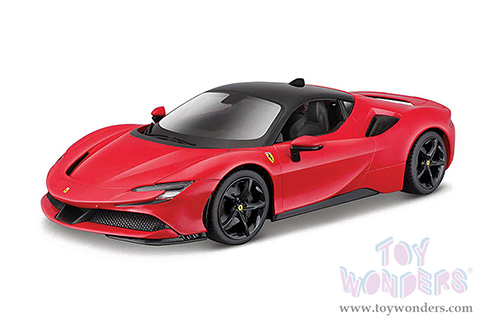 BBurago Ferrari Race & Play - Ferrari SF90 Stradale Hardtop (1/18 scale diecast model car, Red/Black Top) 16015R
