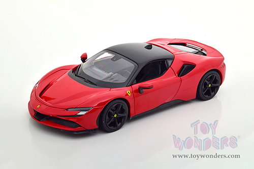 BBurago Ferrari Race & Play - Ferrari SF90 Stradale Hardtop (1/18 scale diecast model car, Red/Black Top) 16015R