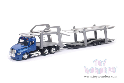 New Ray - Long Haul Trucker | Freightliner&reg; Cascadia Auto Carrier (1/43, scale diecast model car, Blue) 16033