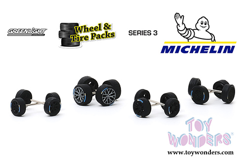 Greenlight - Auto Body Shop - Wheel & Tire Packs Series 3 | Michelin Tires (1/64 scale) 16050B/48