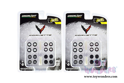 16090A/48 Greenlight Auto Body Shop Wheel & Tire Packs Series 5 Chevrolet Corvette model diecast car accessories