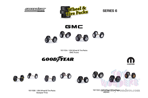 16110B/48 Greenlight Auto Body Shop Wheel & Tire Packs Series 6 Goodyear Tires model diecast car accessories