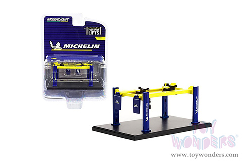 16130B/48 Greenlight Auto Body Shop Four-Post Lifts Series 3 Michelin Tires model diecast car accessories