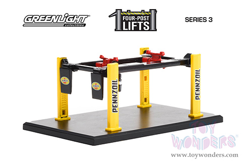 16130C/48 Greenlight Auto Body Shop Four-Post Lifts Series 3 Pennzoil model diecast car accessories