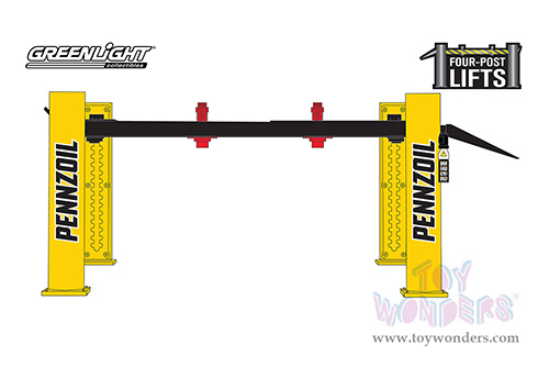 16130C/48 Greenlight Auto Body Shop Four-Post Lifts Series 3 Pennzoil model diecast car accessories