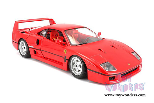 BBurago Ferrari Race & Play - Ferrari F40 Hard Top (1/18 scale diecast model car, Red) 16601R
