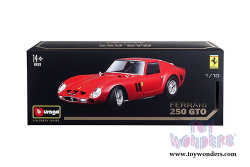 BBurago Original Series - Ferrari 250 GTO Hard Top (1/18 scale diecast model car, Red) 16602R