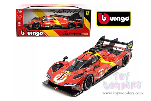 BBurago Ferrari Racing - Ferrari 499P #51 James Calado - Antonio Giovinazzi - Alessandro Pier Guid Ferrari AF Corse Winner "24 Hours of Le Mans" (2023) (1/18 scale diecast model car, Red) 18-16301R