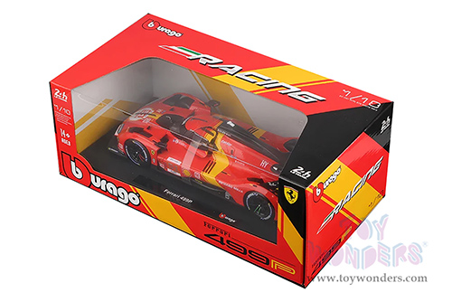 BBurago Ferrari Racing - Ferrari 499P #51 James Calado - Antonio Giovinazzi - Alessandro Pier Guid Ferrari AF Corse Winner "24 Hours of Le Mans" (2023) (1/18 scale diecast model car, Red) 18-16301R