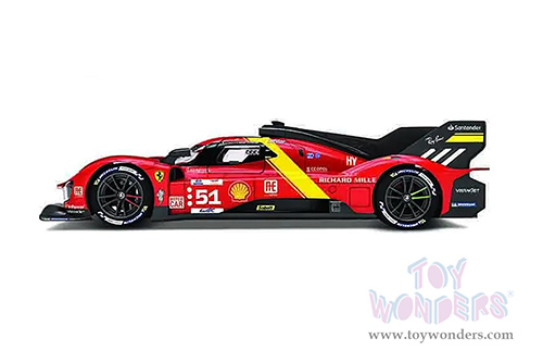 BBurago Ferrari Racing - Ferrari 499P #51 James Calado - Antonio Giovinazzi - Alessandro Pier Guid Ferrari AF Corse Winner "24 Hours of Le Mans" (2023) (1/18 scale diecast model car, Red) 18-16301R