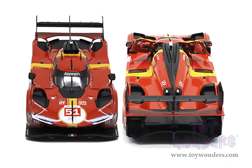 BBurago Ferrari Racing - Ferrari 499P #51 James Calado - Antonio Giovinazzi - Alessandro Pier Guid Ferrari AF Corse Winner "24 Hours of Le Mans" (2023) (1/18 scale diecast model car, Red) 18-16301R