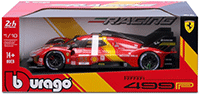 
BBurago Ferrari Racing - Ferrari 499P #51 James Calado - Antonio Giovinazzi - Alessandro Pier Guid Ferrari AF Corse Winner "24 Hours of Le Mans" (2023) (1/18 scale diecast model car, Red) 18-16301R