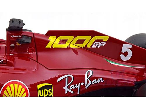 BBurago Ferrari Racing - Ferrari SF1000 #5 Sebastian Vettel Tuscan GP Formula One F1 (2020) "Ferrari's 1000th Race" (1/18 scale diecast model car, Red) 18-16808VETT