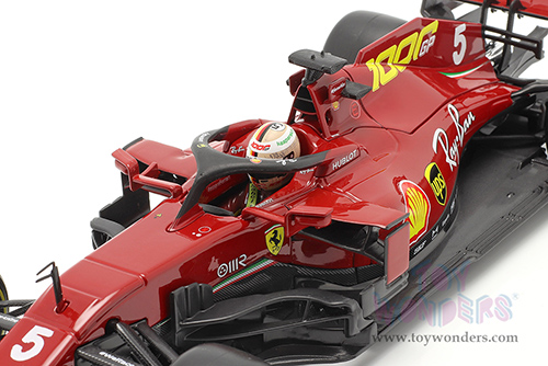 BBurago Ferrari Racing - Ferrari SF1000 #5 Sebastian Vettel Tuscan GP Formula One F1 (2020) "Ferrari's 1000th Race" (1/18 scale diecast model car, Red) 18-16808VETT
