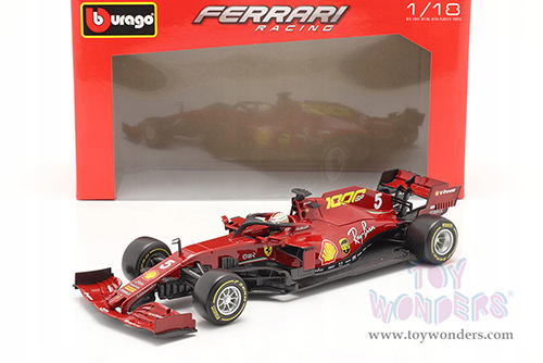 BBurago Ferrari Racing - Ferrari SF1000 #5 Sebastian Vettel Tuscan GP Formula One F1 (2020) "Ferrari's 1000th Race" (1/18 scale diecast model car, Red) 18-16808VETT