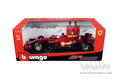 BBurago Ferrari Racing - Ferrari SF1000 #5 Sebastian Vettel Tuscan GP Formula One F1 (2020) "Ferrari's 1000th Race" (1/18 scale diecast model car, Red) 18-16808VETT
