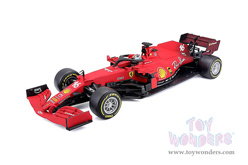 BBurago Ferrari Racing - Ferrari SF21 #16 Charles Leclerc Formula One F1 Car (2021) (1/18 scale diecast model car, Red) 18-16809LECL